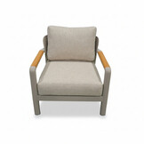 Marbella stoel-bank loungeset 4 personen | aluminium + teak | beige | 4-delig