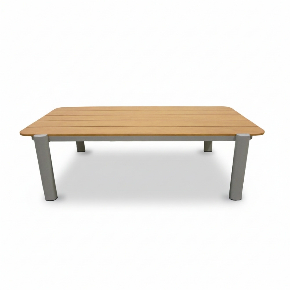 Marbella stoel-bank loungeset 4 personen | aluminium + teak | beige | 4-delig