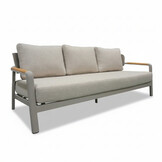 Marbella stoel-bank loungeset 5 personen | aluminium + teak | beige | 4-delig