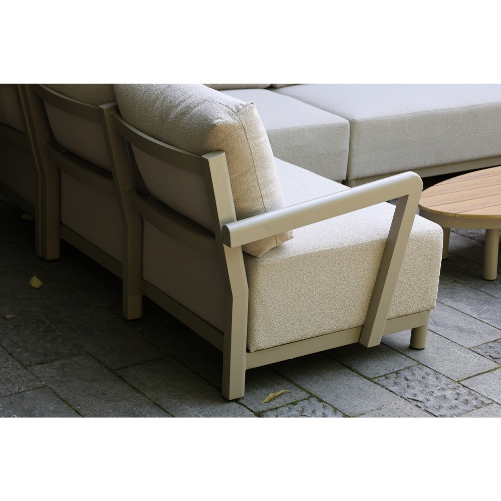 Amalfi hoek loungeset 6 personen | aluminium + polywood | beige | 4-delig - 289x222cm