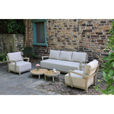 Amalfi stoel-bank loungeset 5 personen incl. tafels | aluminium + polywood | beige | 5-delig