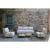 Amalfi stoel-bank loungeset 5 personen incl. tafels | aluminium + polywood | beige | 5-delig