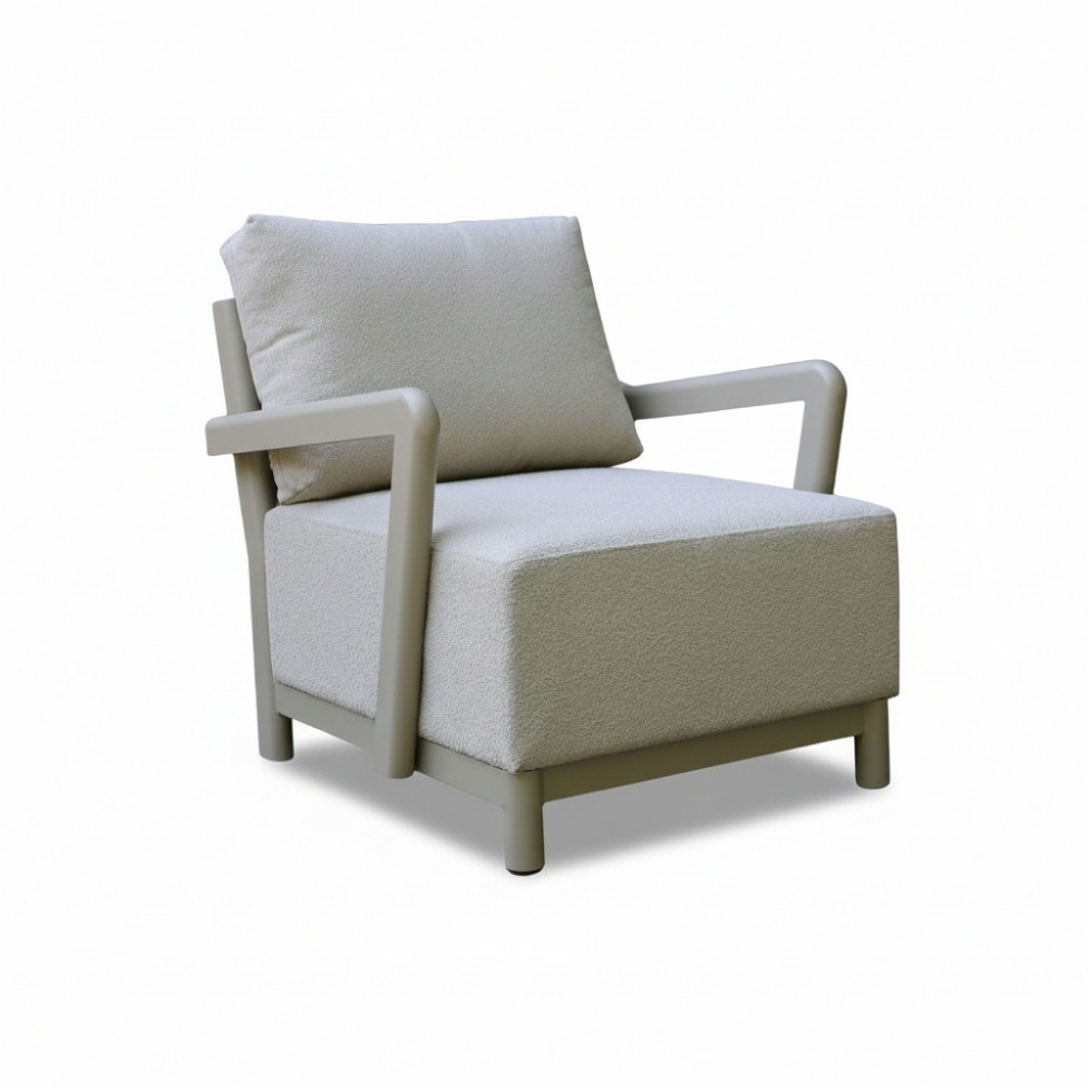 Amalfi stoel-bank loungeset 5 personen incl. tafels | aluminium + polywood | beige | 5-delig