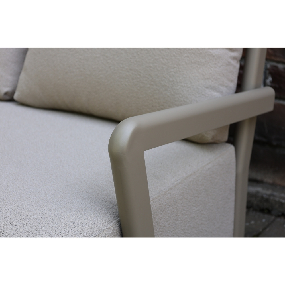 Amalfi stoel-bank loungeset 5 personen incl. tafels | aluminium + polywood | beige | 5-delig