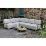 Amalfi hoek loungeset 6 personen incl. tafel | aluminium + polywood | beige | 5-delig - 289x222cm