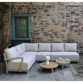 Amalfi hoek loungeset 6 personen incl. tafel | aluminium + polywood | beige | 5-delig - 289x222cm