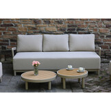 Amalfi loungetafel | aluminium + polywood | beige | 60cm rond