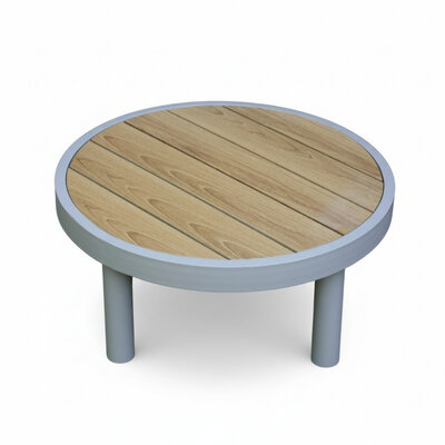 Amalfi loungetafel | aluminium + polywood | beige | 60cm rond