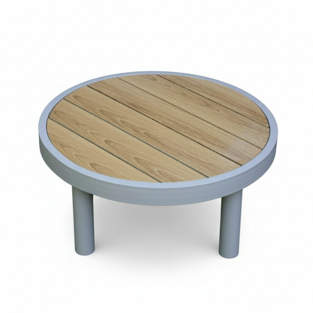 Amalfi loungetafel | aluminium + polywood | beige | 60cm rond