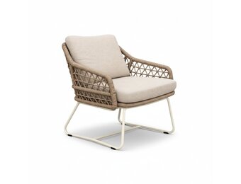 Gianna loungestoel | touw + aluminium | Almond Beige