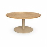 Ventura low dining tuintafel 6 personen | teakhout + aluminium | Natural Teak/beige | 150cm rond