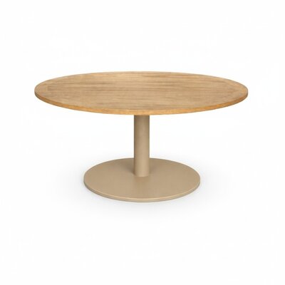 Ventura low dining tuintafel 6 personen | teakhout + aluminium | Natural Teak/beige | 150cm rond