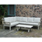 Venezia hoek loungeset 6 personen incl. tafel | aluminium + touw | beige | 6-delig - 267x207cm