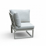 Venezia hoek loungeset 6 personen incl. tafel | aluminium + touw | beige | 6-delig - 267x207cm