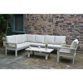 Venezia hoek loungeset incl. stoel en tafel 7 personen | aluminium + touw | beige | 6-delig