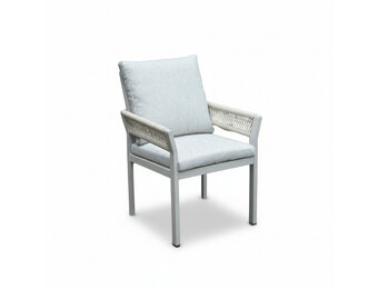 Venezia dining tuinstoel | aluminium + touw | beige