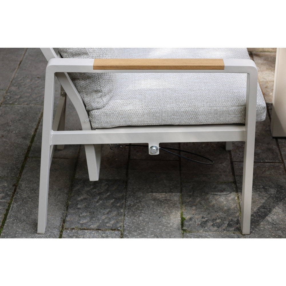 Manhattan stoel-bank loungeset - verstelbaar incl. tafel | aluminium + polywood | beige | 5-delig