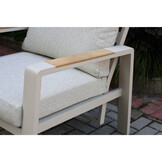 Manhattan stoel-bank loungeset - verstelbaar incl. tafel | aluminium + polywood | beige | 5-delig