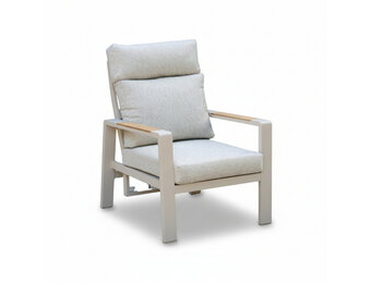 Manhattan loungestoel beige | aluminium + polywood | beige