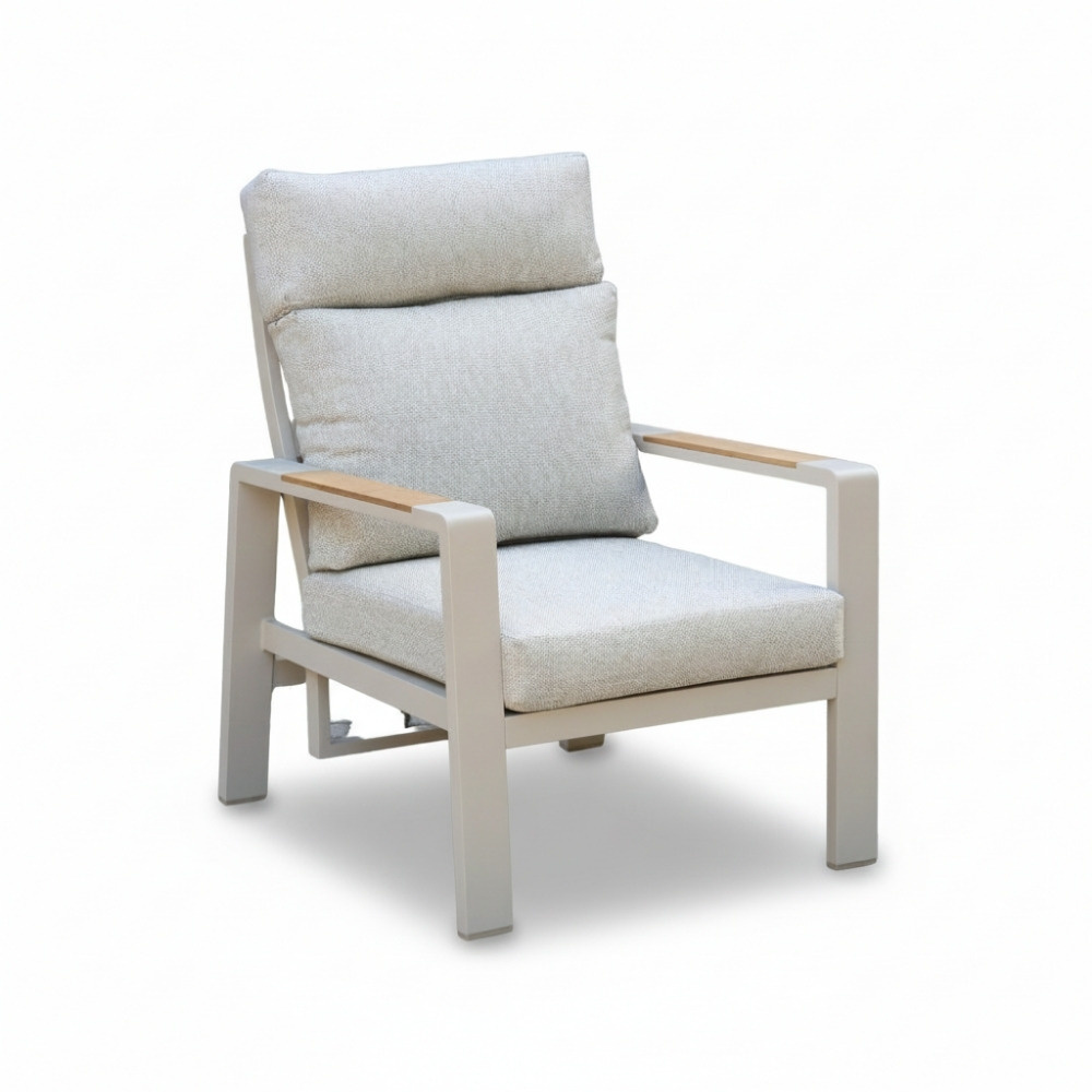 Manhattan loungestoel beige | aluminium + polywood | beige