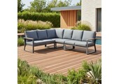 Vancouver hoek loungeset 5 personen | aluminium + polywood | antraciet | 5-delig - 270x210cm