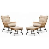 Dex relax tuinset 4-delig | wicker + aluminium | Bamboo taupe