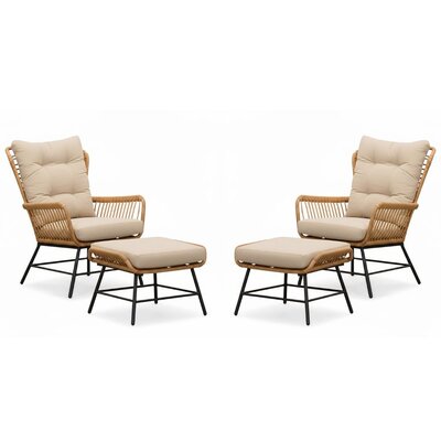 Dex relax tuinset 4-delig | wicker + aluminium | Bamboo taupe