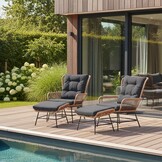 Dex relax tuinset 4-delig | wicker + aluminium | Bamboo antraciet