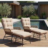 Dex lounge balkonset 2 personen | touw + aluminium | Sahara Dust | 5-delig