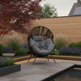 Cozy loungestoel tuin | staal | antraciet