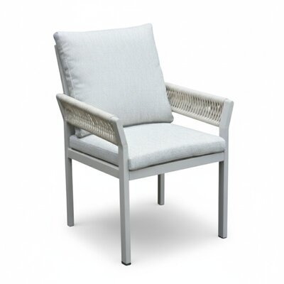 Venezia dining tuinstoel | aluminium + touw | beige