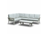 Venezia hoek loungeset 6 personen incl. tafel | aluminium + touw | beige | 6-delig - 267x207cm