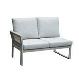 Venezia hoek loungeset 6 personen incl. tafel | aluminium + touw | beige | 6-delig - 267x207cm