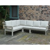 Venezia hoek loungeset 6 personen | aluminium + touw | beige | 4-delig - 267x207cm