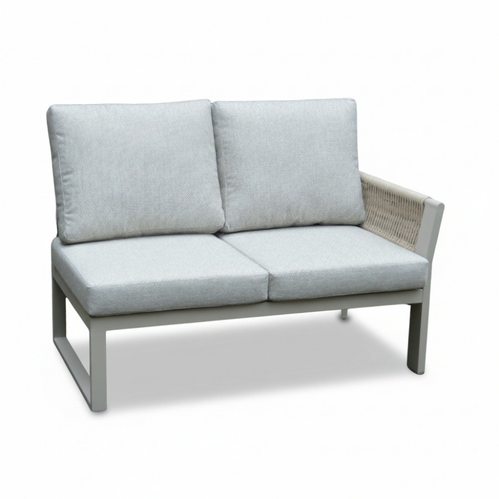 Venezia hoek loungeset 6 personen | aluminium + touw | beige | 4-delig - 267x207cm