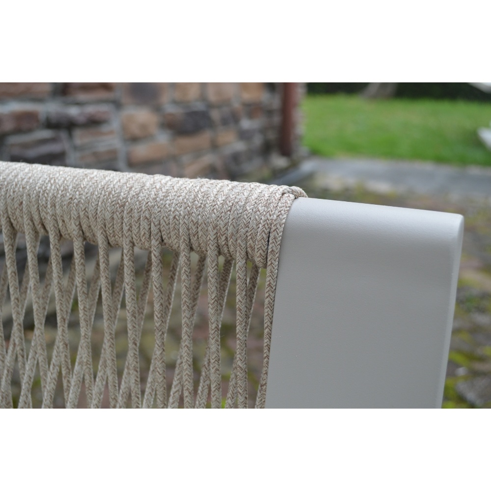 Venezia hoek loungeset 6 personen incl. tafel | aluminium + touw | beige | 6-delig - 267x207cm