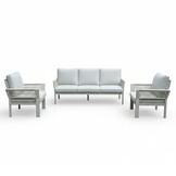 Venezia stoel-bank loungeset 5 personen | aluminium + touw | beige | 3-delig