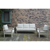 Venezia stoel-bank loungeset 5 personen | aluminium + touw | beige | 3-delig