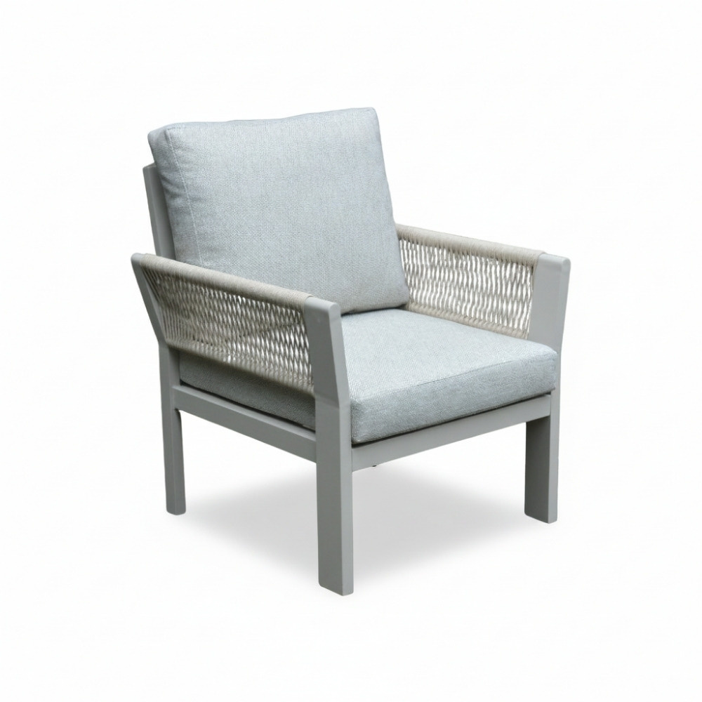 Venezia stoel-bank loungeset 5 personen | aluminium + touw | beige | 3-delig