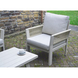 Venezia stoel-bank loungeset 5 personen | aluminium + touw | beige | 3-delig
