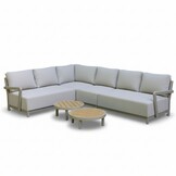 Amalfi hoek loungeset 6 personen incl. tafels | aluminium + polywood | beige | 5-delig - 289x222cm