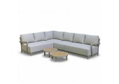 Amalfi hoek loungeset 6 personen incl. tafels | aluminium + polywood | beige | 5-delig - 289x222cm