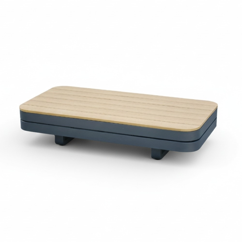 Serrento loungetafel | aluminium + polywood | antraciet | 120x62cm