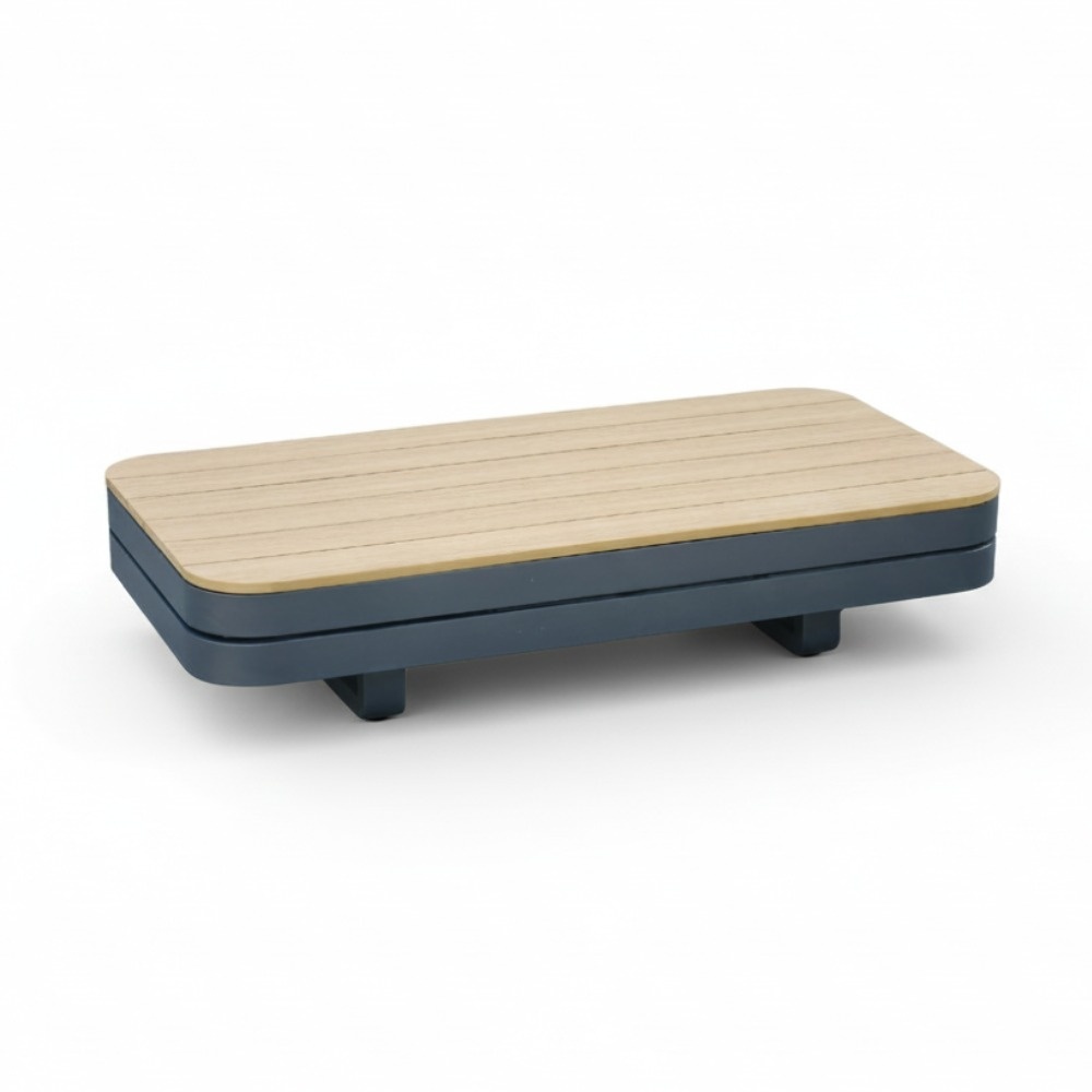 Serrento loungetafel | aluminium + polywood | antraciet | 120x62cm afbeelding