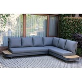 Serrento hoek loungeset rechts 6 personen | aluminium + polywood | antraciet | 2-delig - 241x226cm