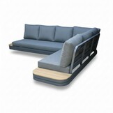 Serrento hoek loungeset rechts 6 personen | aluminium + polywood | antraciet | 2-delig - 241x226cm