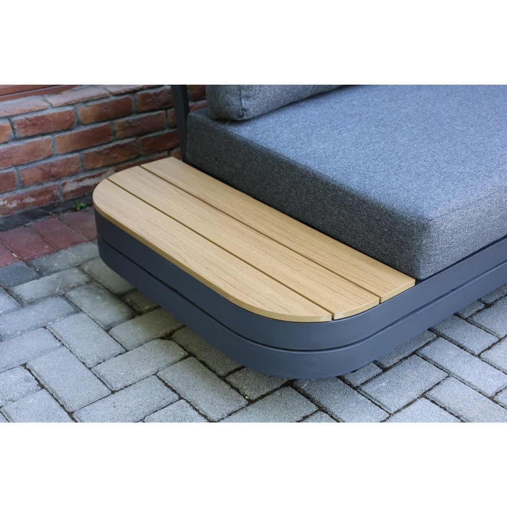 Serrento hoek loungeset rechts 6 personen | aluminium + polywood | antraciet | 2-delig - 311x241cm