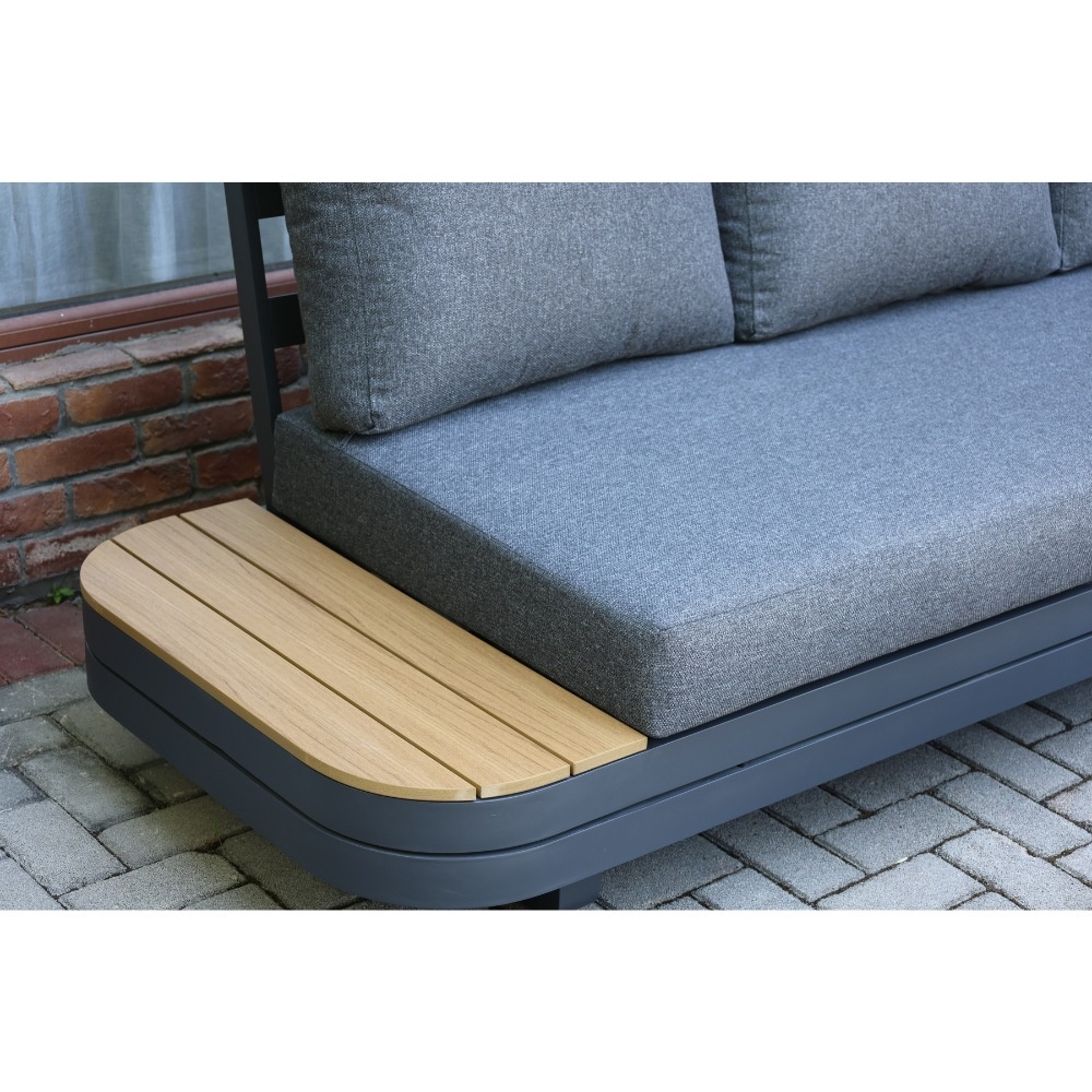 Serrento hoek loungeset rechts 6 personen incl. tafel | aluminium + polywood | antraciet | 4-delig