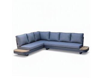 Serrento hoek loungeset links 6 personen | aluminium + polywood | antraciet | 2-delig - 241x226cm