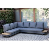 Serrento hoek loungeset links 6 personen | aluminium + polywood | antraciet | 2-delig - 241x226cm
